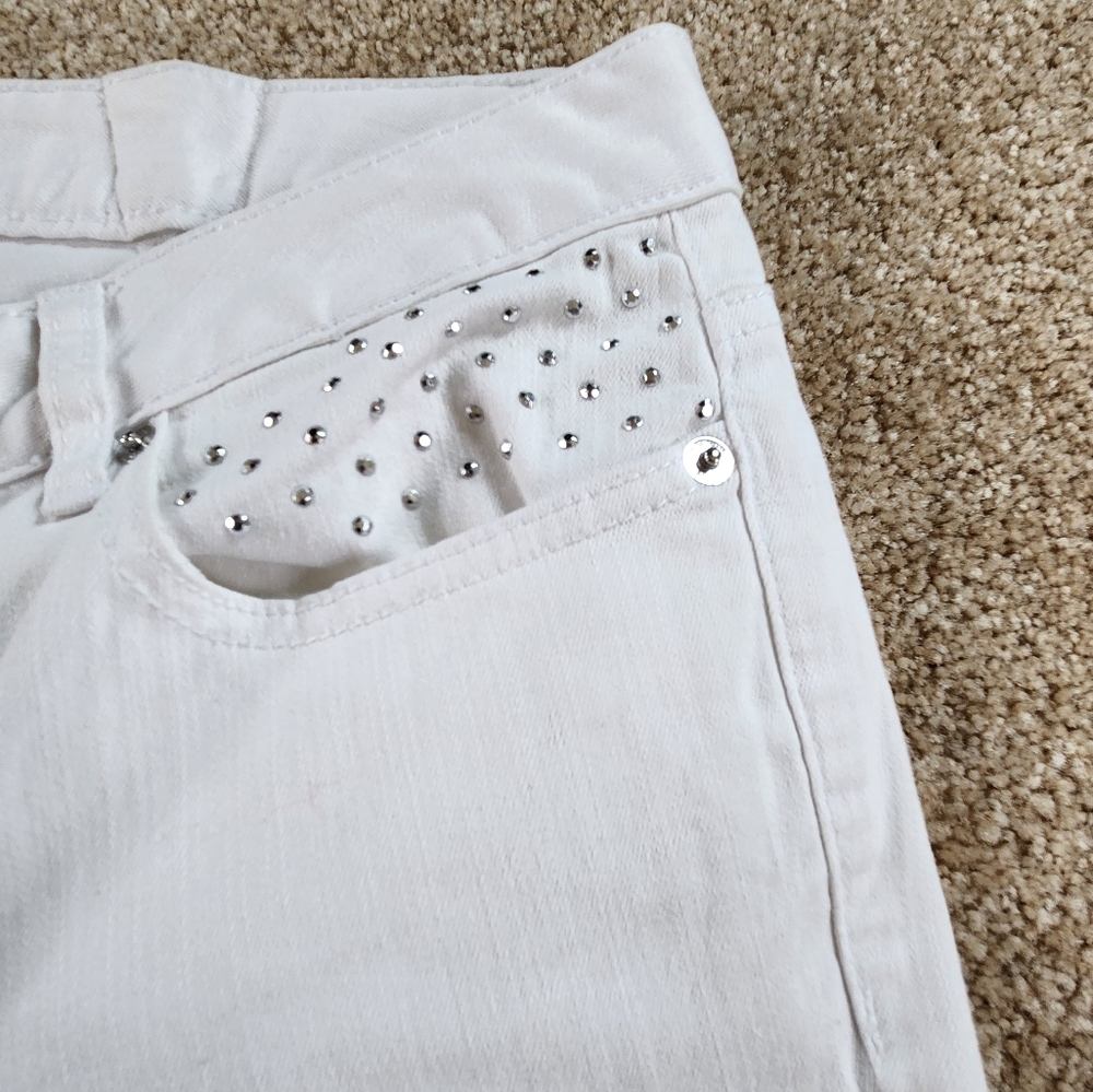 Michael Kors womens size 6 white embellished jeans
